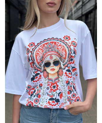 Футболка Матрешка №1300 белый