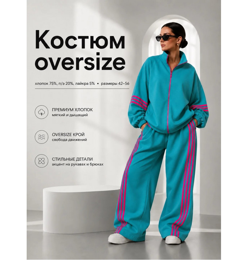 Костюм спортивный Джудит-3 №1405-1 бирюза